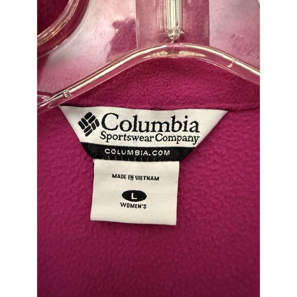 Columbia Fleece Sweatshirt Jacket Women’s Large L Pink Full Zip Up Pockets - Picture 3 of 8